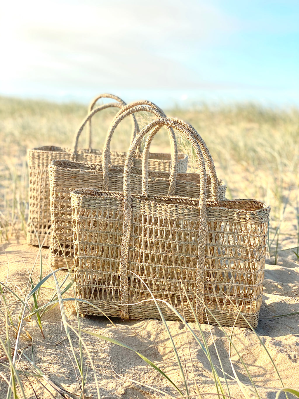 Open Weave Rectangle Baskets - Fair Trade